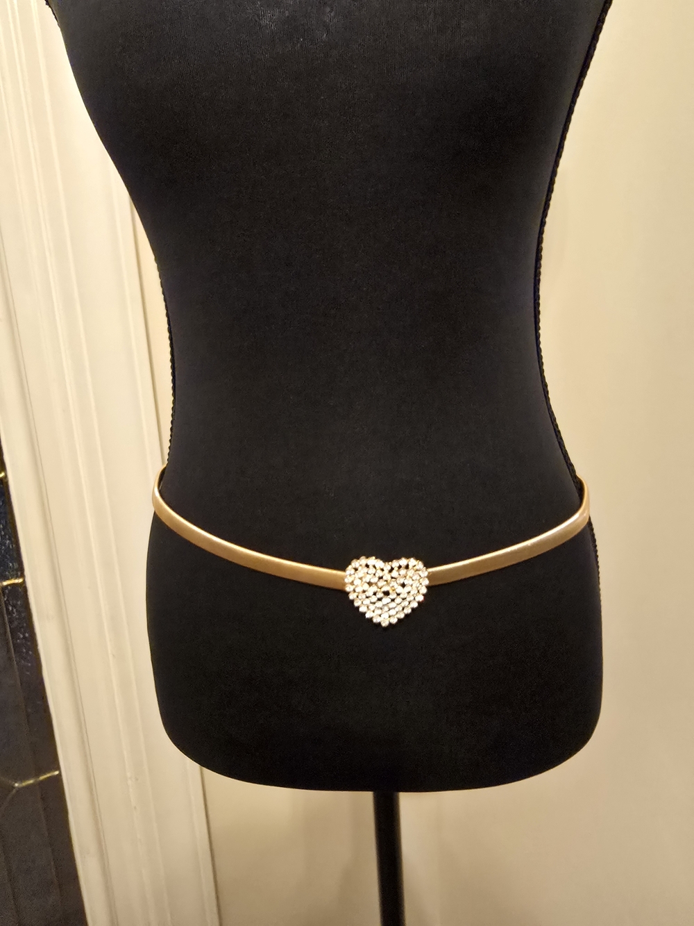 Gold Tone Women's Heart Buckle Waist Belt - Gold